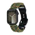 For Apple Watch Series 6 44mm Paracord Plain Braided Webbing Buckle Watch Band(Army Green Orange) - 1