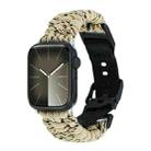 For Apple Watch Series 6 44mm Paracord Plain Braided Webbing Buckle Watch Band(Khaki Camouflage) - 1