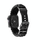 For Apple Watch Series 5 40mm Paracord Plain Braided Webbing Buckle Watch Band(Black) - 3