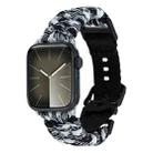 For Apple Watch Series 4 44mm Paracord Plain Braided Webbing Buckle Watch Band(Black White) - 1