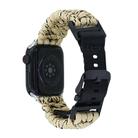 For Apple Watch Series 3 38mm Paracord Plain Braided Webbing Buckle Watch Band(Khaki Camouflage) - 3