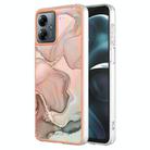 For Motorola Moto G14 Electroplating Marble Dual-side IMD Phone Case(Rose Gold 015) - 1