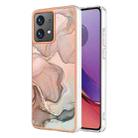 For Motorola Moto G84 Electroplating Marble Dual-side IMD Phone Case(Rose Gold 015) - 1