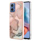 For Motorola Moto G34 Electroplating Marble Dual-side IMD Phone Case(Rose Gold 015) - 1