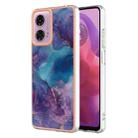 For Motorola Moto G04 / G24 4G Electroplating Marble Dual-side IMD Phone Case(Purple 016) - 1