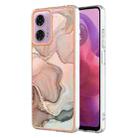 For Motorola Moto G04 / G24 4G Electroplating Marble Dual-side IMD Phone Case(Rose Gold 015) - 1