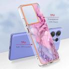 For Motorola Edge 50 Pro Electroplating Marble Dual-side IMD Phone Case(Pink 013) - 2