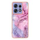 For Motorola Edge 50 Pro Electroplating Marble Dual-side IMD Phone Case(Pink 013) - 3