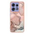 For Motorola Edge 50 Pro Electroplating Marble Dual-side IMD Phone Case(Rose Gold 015) - 3