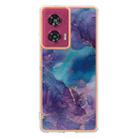 For Motorola Edge 50 Fusion Electroplating Marble Dual-side IMD Phone Case(Purple 016) - 2