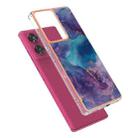 For Motorola Edge 50 Fusion Electroplating Marble Dual-side IMD Phone Case(Purple 016) - 3