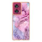 For Motorola Edge 50 Fusion Electroplating Marble Dual-side IMD Phone Case(Pink 013) - 2