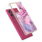 For Motorola Edge 50 Fusion Electroplating Marble Dual-side IMD Phone Case(Pink 013) - 3