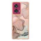 For Motorola Edge 50 Fusion Electroplating Marble Dual-side IMD Phone Case(Rose Gold 015) - 2