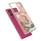 For Motorola Edge 50 Fusion Electroplating Marble Dual-side IMD Phone Case(Rose Gold 015) - 3