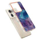 For Motorola Edge 50 Ultra Electroplating Marble Dual-side IMD Phone Case(Purple 016) - 3