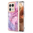 For Motorola Edge 50 Ultra Electroplating Marble Dual-side IMD Phone Case(Pink 013) - 1