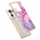 For Motorola Edge 50 Ultra Electroplating Marble Dual-side IMD Phone Case(Pink 013) - 3