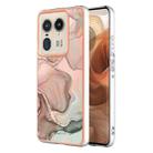 For Motorola Edge 50 Ultra Electroplating Marble Dual-side IMD Phone Case(Rose Gold 015) - 1