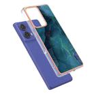 For Motorola Moto G85 Electroplating Marble Dual-side IMD Phone Case(Green 017) - 3