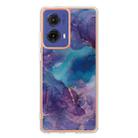 For Motorola Moto G85 Electroplating Marble Dual-side IMD Phone Case(Purple 016) - 2