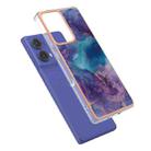 For Motorola Moto G85 Electroplating Marble Dual-side IMD Phone Case(Purple 016) - 3