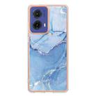 For Motorola Moto G85 Electroplating Marble Dual-side IMD Phone Case(Blue 018) - 2