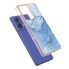 For Motorola Moto G85 Electroplating Marble Dual-side IMD Phone Case(Blue 018) - 3