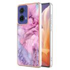 For Motorola Moto G85 Electroplating Marble Dual-side IMD Phone Case(Pink 013) - 1