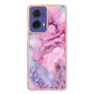 For Motorola Moto G85 Electroplating Marble Dual-side IMD Phone Case(Pink 013) - 2