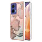 For Motorola Moto G85 Electroplating Marble Dual-side IMD Phone Case(Rose Gold 015) - 1