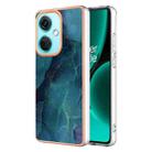 For OnePlus Nord CE3 Electroplating Marble Dual-side IMD Phone Case(Green 017) - 1