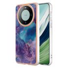 For Huawei Mate 60 Electroplating Marble Dual-side IMD Phone Case(Purple 016) - 1