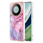 For Huawei Mate 60 Electroplating Marble Dual-side IMD Phone Case(Pink 013) - 1