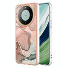 For Huawei Mate 60 Electroplating Marble Dual-side IMD Phone Case(Rose Gold 015) - 1