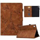 For Samsung Galaxy Tab A9 Embossed Tower Flip Leather Tablet Case(Brown) - 1