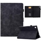 For Samsung Galaxy Tab A9+ Embossed Tower Flip Leather Tablet Case with Sleep / Wake-up Function(Black) - 1