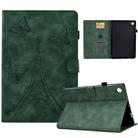 For Samsung Galaxy Tab A9+ Embossed Tower Flip Leather Tablet Case with Sleep / Wake-up Function(Green) - 1