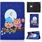 For Samsung Galaxy Tab A9 Electric Pressed Colored Drawing Flip Leather Tablet Case(Couple Owl) - 1
