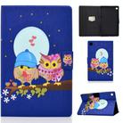 For Samsung Galaxy Tab A9+ Electric Pressed Colored Drawing Flip Leather Tablet Case with Sleep / Wake-up Function(Couple Owl) - 1