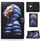 For Samsung Galaxy Tab A9 Electric Pressed Colored Drawing Leather Tablet Case(Little Yellow Cat) - 1