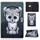 For Samsung Galaxy Tab A9 Electric Pressed Colored Drawing Leather Tablet Case(Music Leopard) - 1