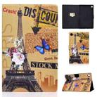 For Samsung Galaxy Tab A9 Electric Pressed Colored Drawing Leather Tablet Case(Eiffel Tower) - 1