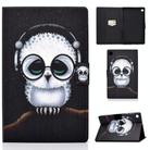 For Samsung Galaxy Tab A9 Electric Pressed Colored Drawing Leather Tablet Case(White Owl) - 1