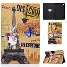For Samsung Galaxy Tab A9+ Electric Pressed Colored Drawing Leather Tablet Case with Sleep / Wake-up Function(Eiffel Tower) - 1