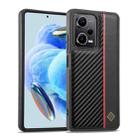 For Xiaomi Redmi Note 13 5G LC.IMEEKE 3 in 1 Carbon Fiber Texture Shockproof Phone Case(Black) - 1