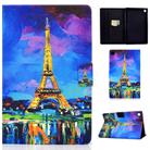 For Samsung Galaxy Tab A9 Electric Pressed Colored Drawing Leather Tablet Case(Eiffel Tower) - 1