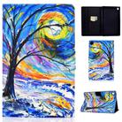 For Samsung Galaxy Tab A9 Electric Pressed Colored Drawing Leather Tablet Case(Watercolor Tree) - 1