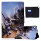 For Samsung Galaxy Tab A9 Electric Pressed Colored Drawing Leather Tablet Case(Cat and Tiger) - 1