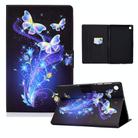 For Samsung Galaxy Tab A9 Electric Pressed Colored Drawing Leather Tablet Case(Butterflies Flower) - 1